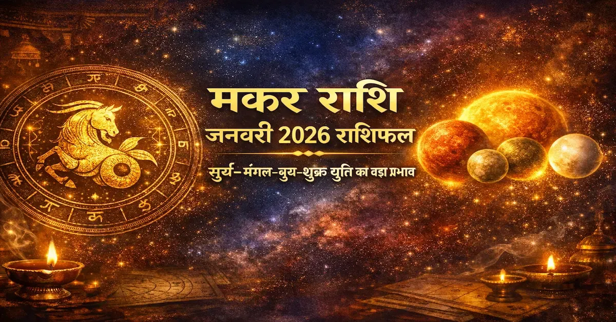 मकर राशिफल 2026: नए साल में बनेगा 'महायोग', सूर्य-मंगल-बुध और शुक्र बदलेंगे आपकी किस्मत