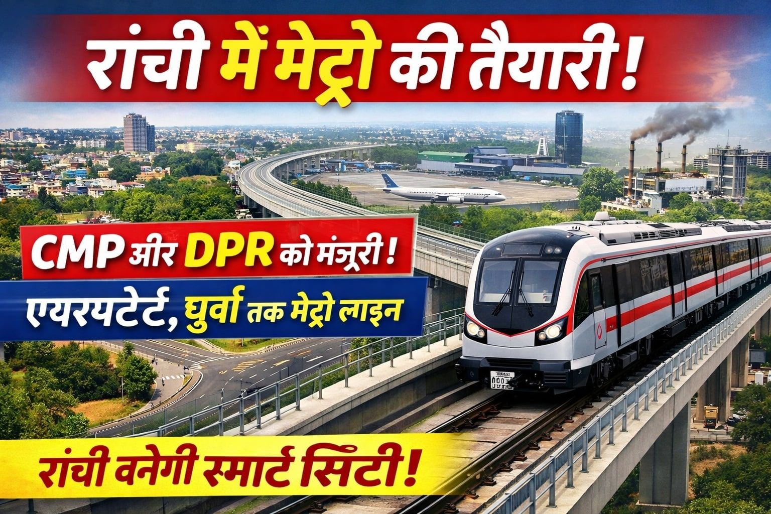 रांची मेट्रो प्रोजेक्ट: झारखंड में मेट्रो ट्रेन चलने की उम्मीद और तेज, केंद्र ने दी सहमति