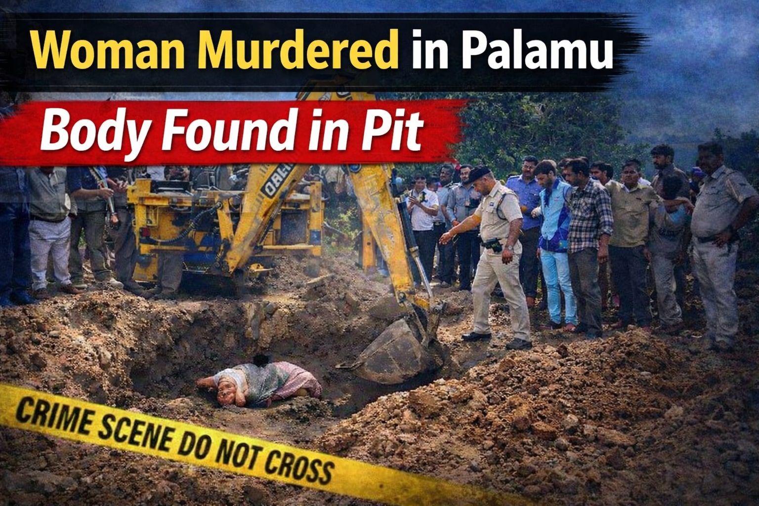 पलामू में महिला की हत्या का सनसनीखेज मामला, गड्ढे से बरामद हुआ शव
