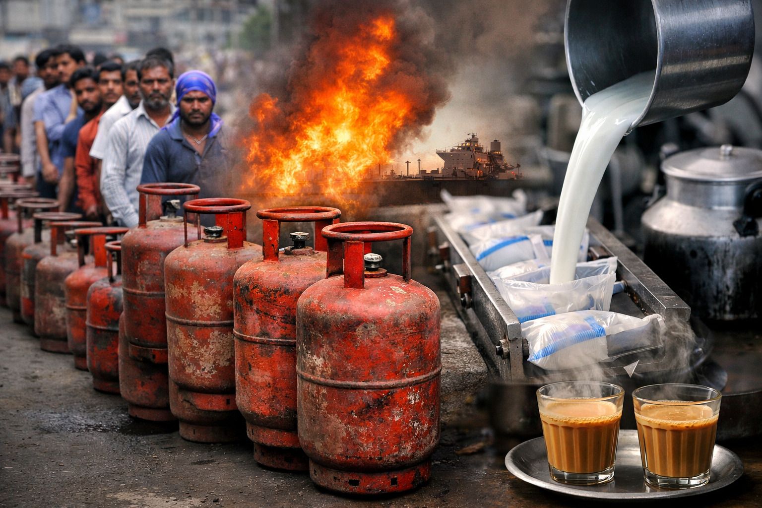 ईरान-इजराइल तनाव का असर भारत में LPG संकट पर, दूध और चाय तक पहुंचा असर