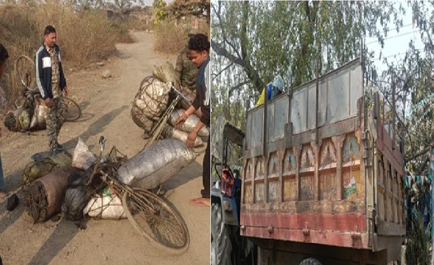 अवैध कोयला के खिलाफ मालपहाड़ी पुलिस ने की कार्रवाई