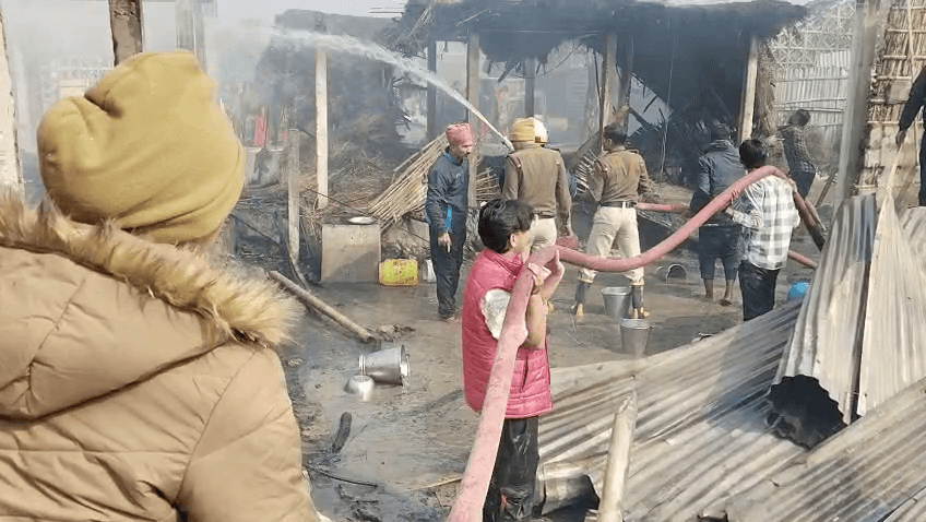 कटिहार के फलका में भीषण अग्निकांड, 14 परिवार बेघर